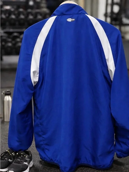 Adidas Blue and White Men's Windbreaker Jacket - Picture 2 of 2